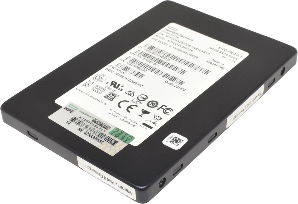 HPE Micron 5100 PRO 240GB 2.5" 6Gbps SATA SSD MTFDDAK240TCB 870667-001