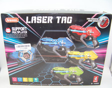 Ivoxex Laser Tag Gun Four Player Set, Red, Blue, Yellow, Green, New Open Box