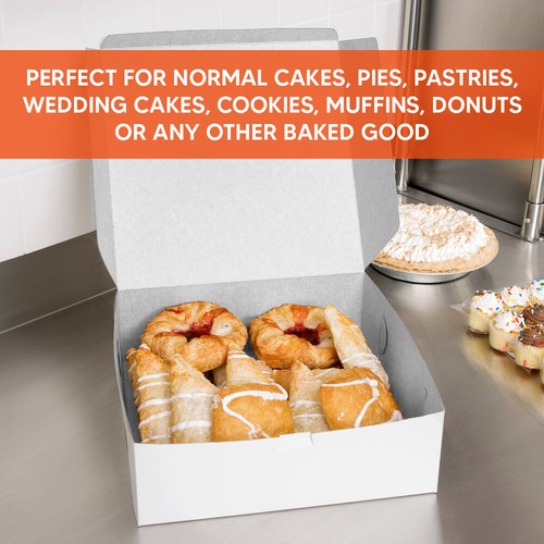 100 cajas planas plegables taza blanca pastel magdalenas postre caja de almacenamiento de postres 12 x12x4 pulgadas - Imagen 3 de 5