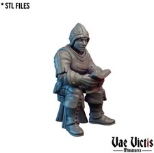 Sitted Woman Guard Knight Fighter DND D D Miniatures