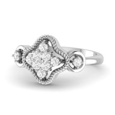 925 Sterling Silver 1.5 MM Cubic Zirconia Modern Chic Premium Adjustable Ring