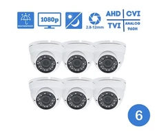 Evertech 6 HD TVI CVI AHD Analog 1080p Outdoor Zoom Night Vision Security Camera