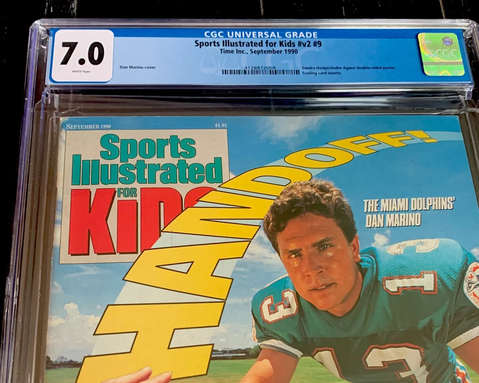 DAN MARINO ESPORTES RAROS ILUSTRADOS PARA CRIANÇAS 1990 COM CARTÕES SI CAPA POP 1 CGC 7.0 - Imagem 2 de 3