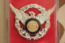 USCG US COAST GUARD AUXILLARY FULL SIZE ALL OFFICER RANKS COMBINATION CAP BADGE