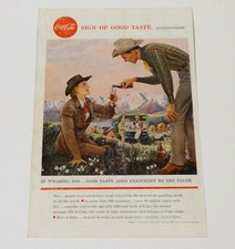 1958 Vintage Coca Cola Print Ad Wyoming Cowboy Ad