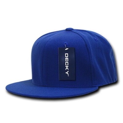 Decky 873-RYL Flat Bill Einheitsgröße Flex Caps royalblau Herrenmütze neu mit Etikett UK