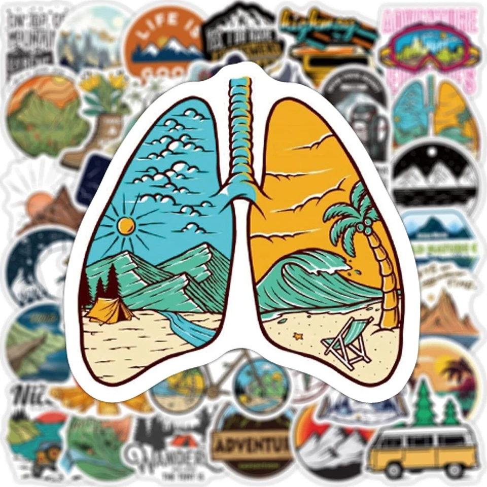 50PCS Camping Adventure Outdoor Travelling Stickers Gift Wilderness UK - Image 3 of 4