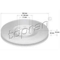 Topran Bremsscheiben Vorne Ø340 Mm BelüFtet Beschichtet FüR CitroëN DS5 DS4