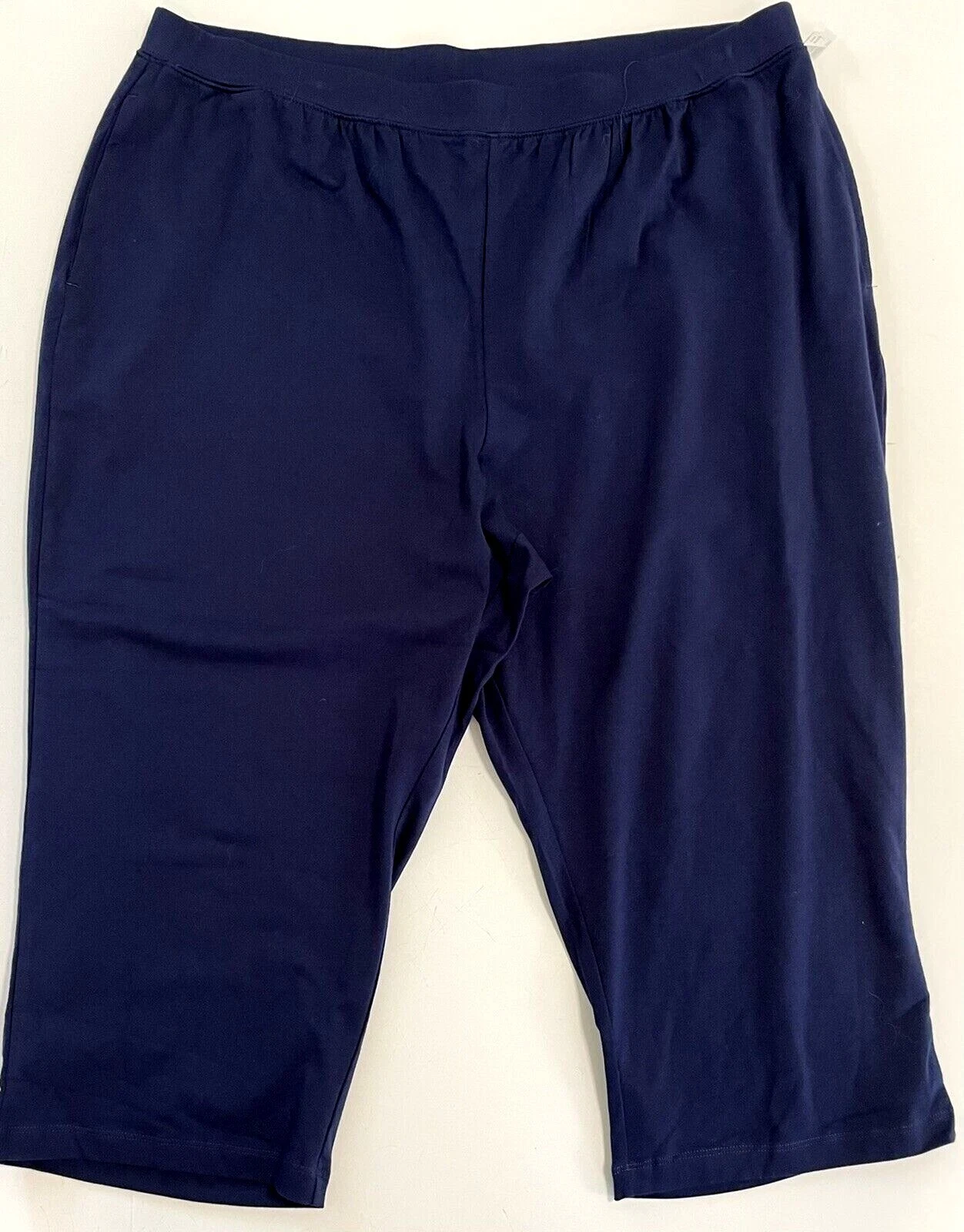 CATHERINE’S knit pants size 0XWP Blue pull on comfort Capri NEW (fs22)