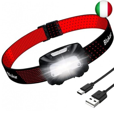 Lampada Frontale LED Ricaricabile - 230° Angolo Luminoso, Impermeabile IPX5, Sensore Di Movimento, Per Corsa E Outdoor - Foto 11