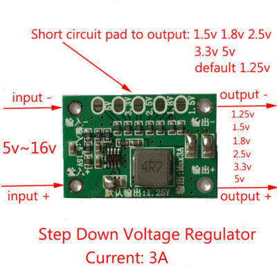 3A 5v~16v to 1.5v 3.3v 6v 9v 12v 16v DC Buck Step-down Power Supply Converter