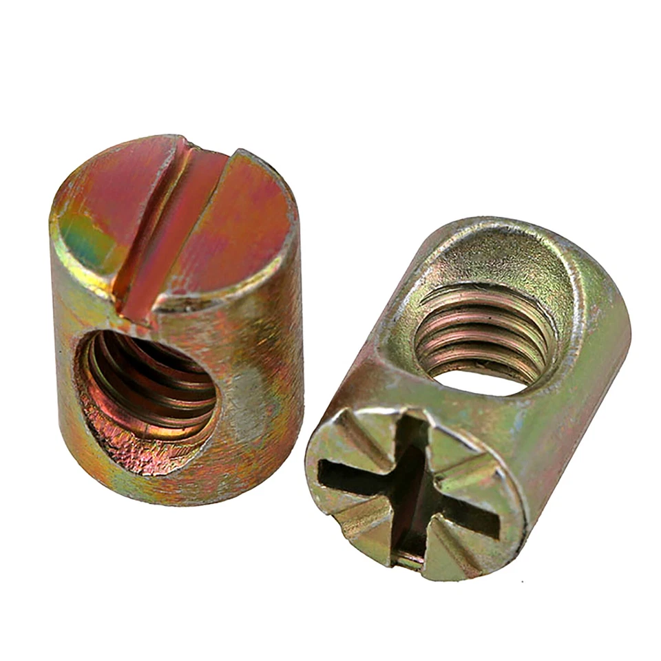 Quermutter M6 M8 Quermutterbolzen verzinkt Zylinder Mittelgewinde für Bett Möbel - Bild 3 von 4