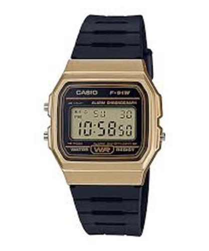 Casio Men's Quartz Plastic Resin Black Color Gold Dial Casual Watch F-91WM-9ACF - Bild 2 von 2