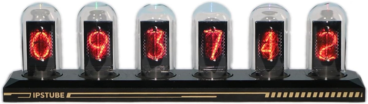 Nixie Tube Clock Glow Tube Clock IPS Color Screen Digital Clock 
