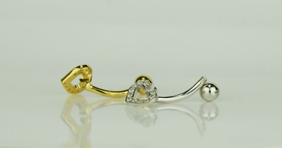 Bauchnabelpiercing 14 Karat massiv Gold gelb oder weiß Herz Körperschmuck