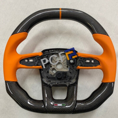 Real Carbon Fiber Car Steering Wheel Leather Fits For Lamborghini URUS 2018-24