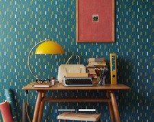 Vintage Retro sanderson wallpaper x2 rolls & Part Roll Chameleon 40s 50s