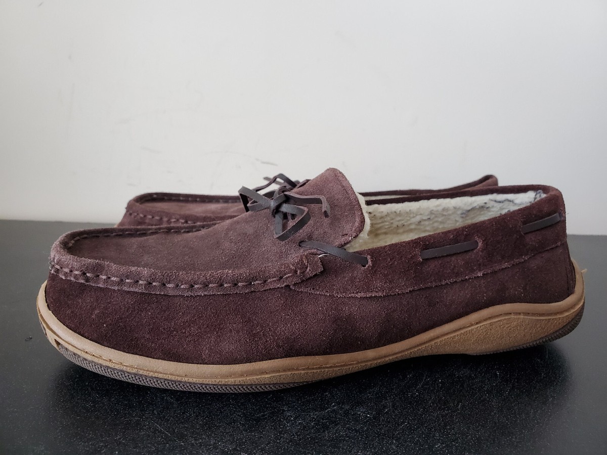 Rockport Dark Brown Suede Moccasin Slippers w/ Faux Shearling Lining 10 Like New Rockport Men main image 3
