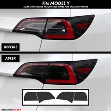 Fits Tesla Model Y Smoke Tail light Rear Overlay Vinyl Tint Decal Precut Smoked