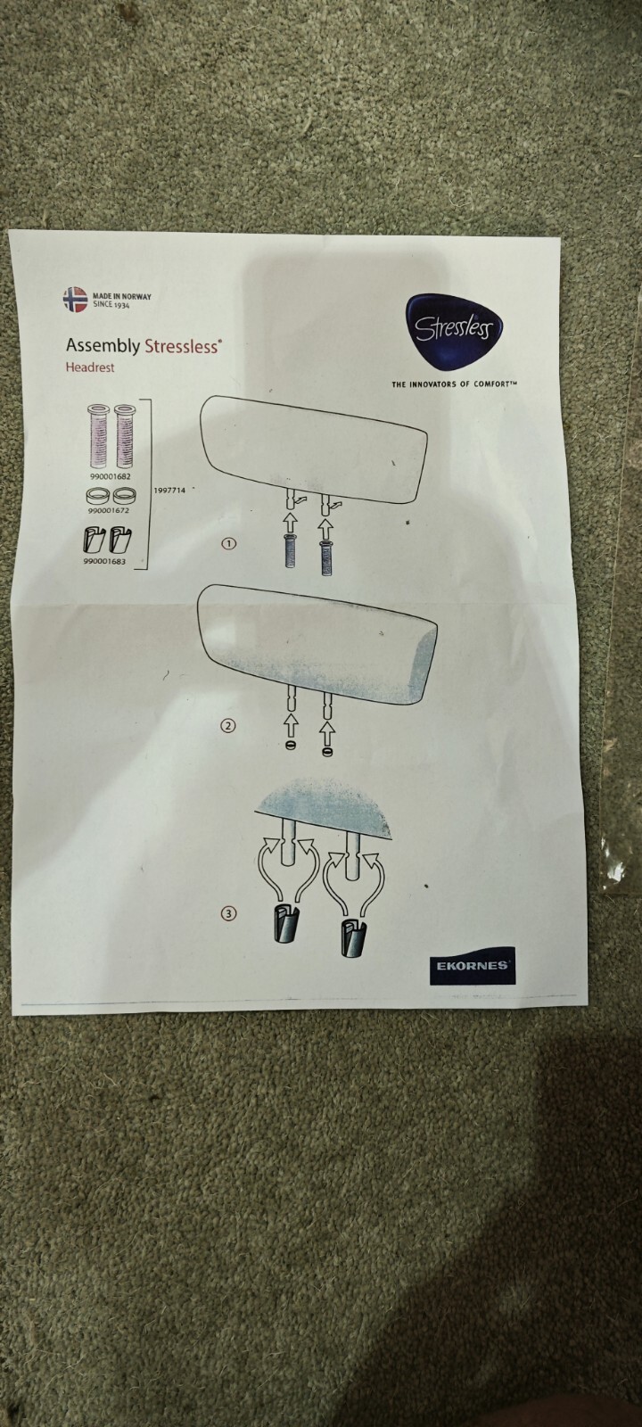 Assembly Stressless Headrests eBay
