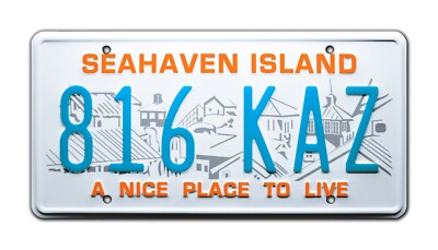 #ad The Truman Show Jim Carrey 816 KAZ Metal Stamped Replica Prop License Plate $14.00