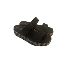 Wonderly Joby Platform Sandal Size 8 M Textile Upper Black & Cream Womens Sandal