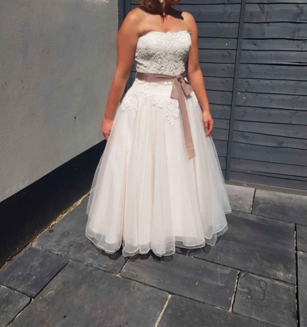 wedding dress size 10 short tea dress