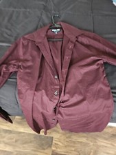 Express Extra Slim Button up Burgundy 1MX Long Sleeve Shirt Men's Size Medium