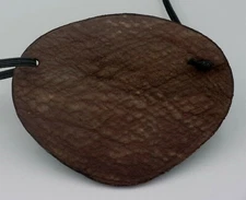 SHARK & Leather  BROWNS, Replaceable Elastic, Handmade - WORLD'S BEST EYE PATCH