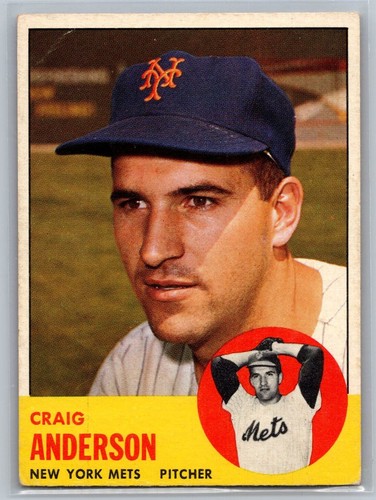 1963 Topps #59 Craig Anderson - EX - DEAD CENTERED!!