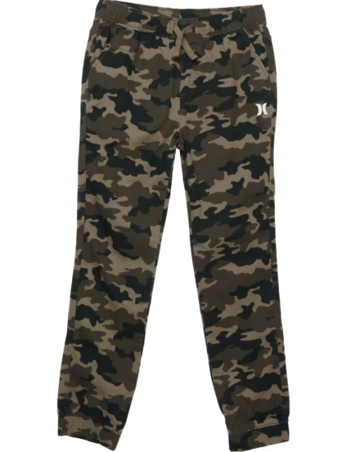 NEW Hurley Youth Boys Green Camo Twill Jogger Pull On Pants Size Large $40