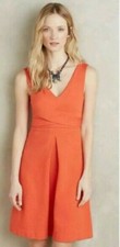 HD in Paris Armor Cross Front Dress Size 4 Orange Anthropologie Textured Jersey