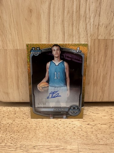 2025-26 Topps Bowman Chrome U Prospect Gold Shimmer Ace Flagg 1st Auto 7/50 ER39