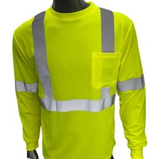 Forester Hi-Vis Class 2 Long Sleeve T-Shirt - Safety Green