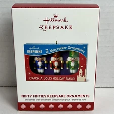RARE Hallmark 2017 Nifty Fifties Christmas Ornament 3 Nutcrackers NIB  -T1