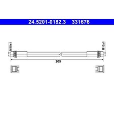 ATE 24.5201-0182.3 Bremsschlauch für SMART RENAULT FORTWO FORFOUR TWINGO 453