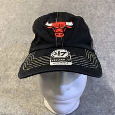 Chicago Bulls 47 Brand Hat Mens OSFA Snapback Black Tan Mesh Dad Hat