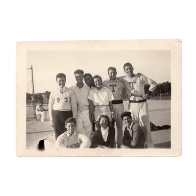 Vintage Photo of Co-Ed Tennis Team