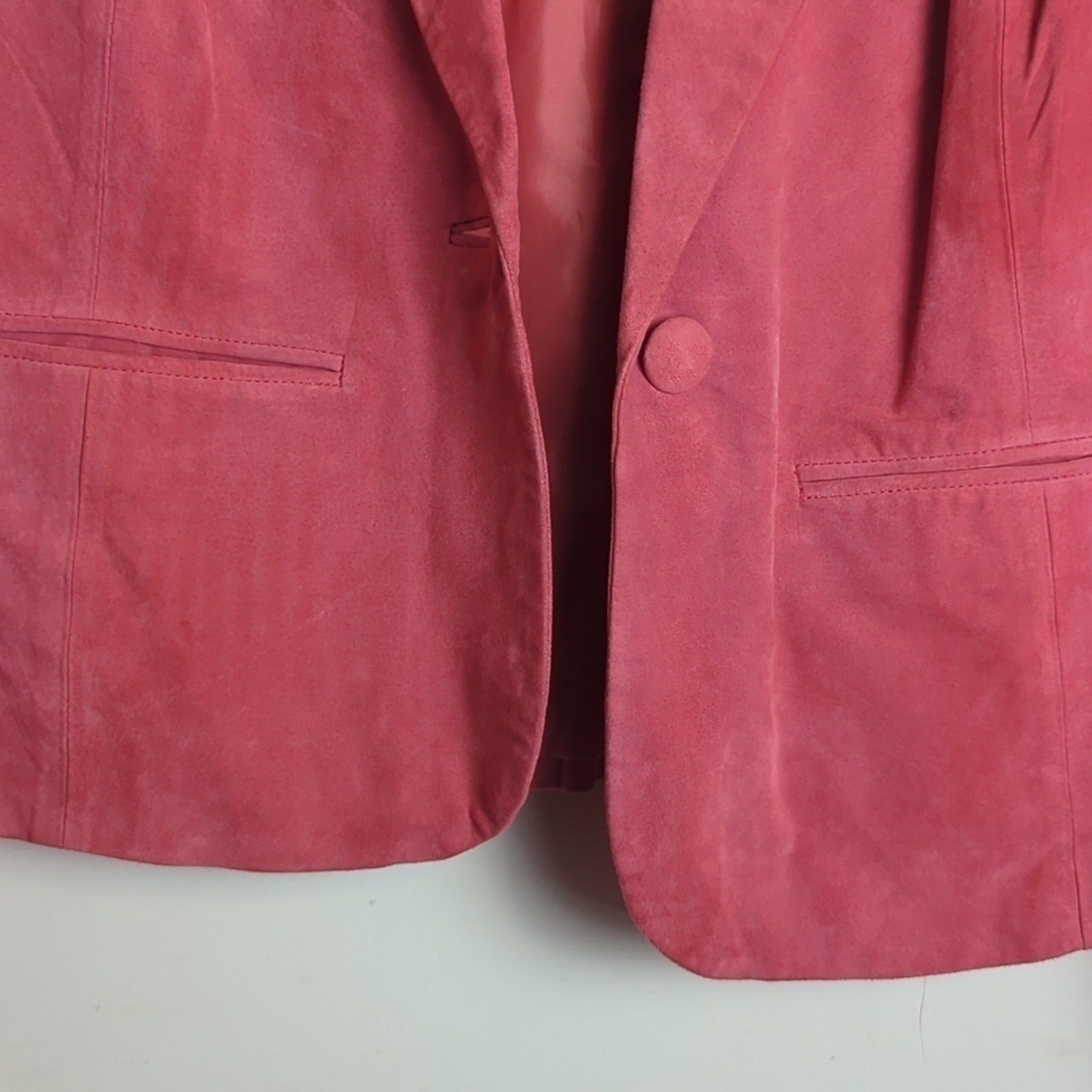 Pink Suede Jacket Lined Pockets Split Wrists Wome… - image 5