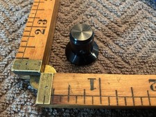 One Vintage Aluminum Stereo Knobs , 5/8 Tall. 3/4 Dia. Black, 1/4 Shaft
