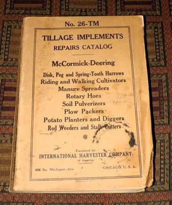 1930 International Harvester McCormick-Deering Tillage Implements Repair Catalog