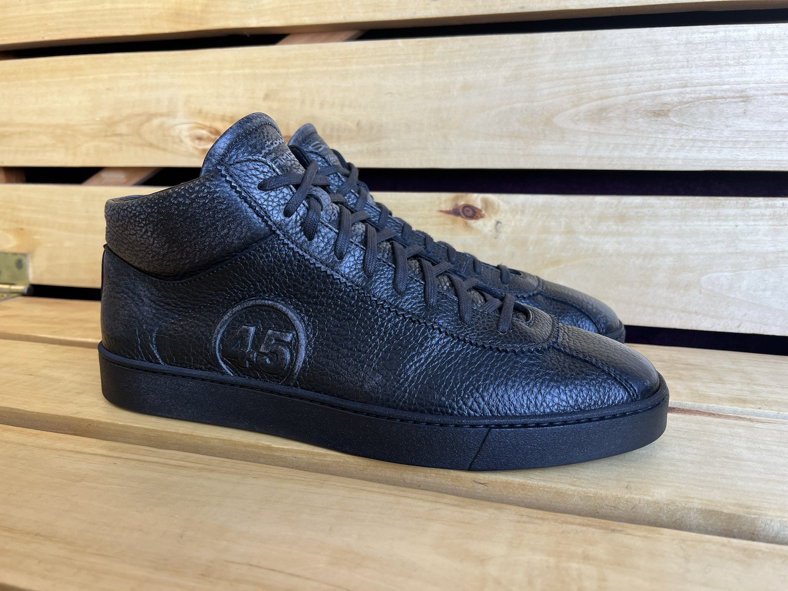 SAOLA Scarpe Santoni per AMG Premium da uomo in pelle nera taglia UK 10 US 11 EU 44