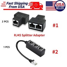 RJ45 Splitter Adapter 1 to 2/3 Ways Ports CAT 7 6 5 LAN Ethernet Cable Connector