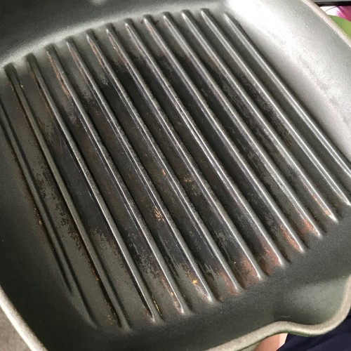 Le Creuset Square Griddle Pan 26cm Green Cast Iron Skillet Frying Grill - Picture 13 of 13