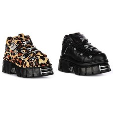 Nuove Rock 106 Edgy Aesthetic Chunky Platform Scarpe Donna In Nero EU 37-47