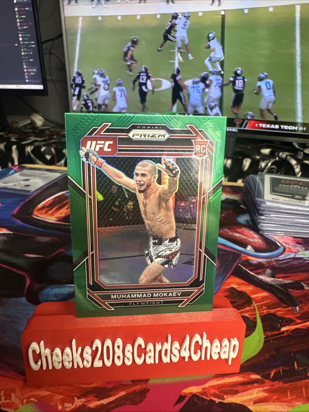 2023 Panini Prizm UFC Green Prizm Muhammad Mokaev #124 Rookie RC