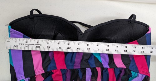 NWT Tropical Escape Mesh Flyaway Tankini Swim Top Womens 16 Beach Swimwear #2175 - Picture 6 of 7