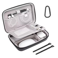 MOSISO Electronic Organizer Travel Compatible with MacBook Power Adapter Black