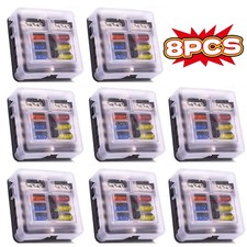 8X12V Blade Fuse Box Block Holder 6 Way Car Boat Power Distribution Panel Board
