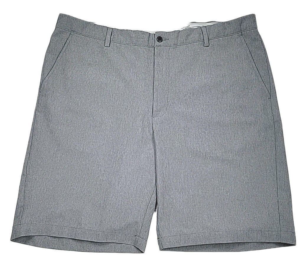 Greg Norman Mens 40 Flat Front Casual Golf Tech Shorts Stretch Grey